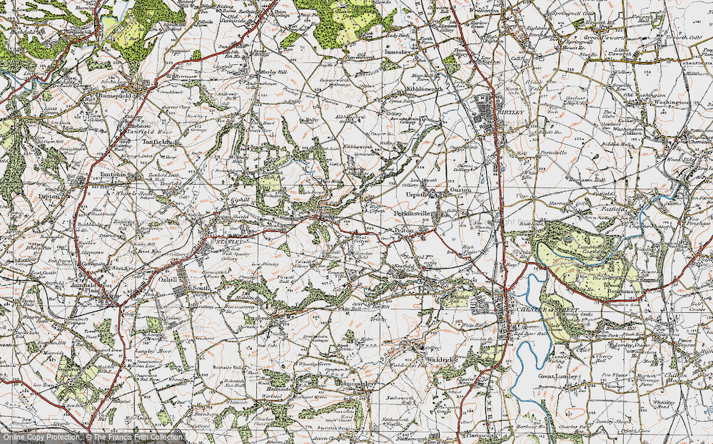 Old Map of West Pelton, 1925 in 1925