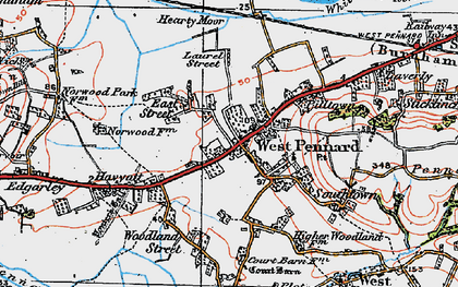 Old map of West Pennard in 1919
