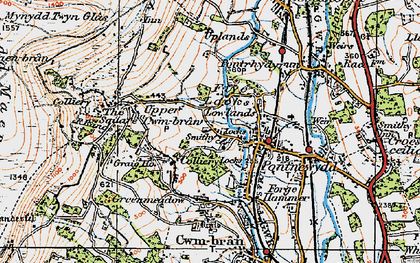 Old map of West Pontnewydd in 1919
