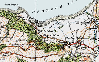 Old map of West Porlock in 1919