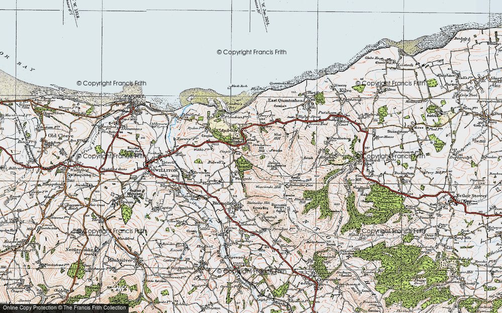 Old Map of West Quantoxhead, 1919 in 1919