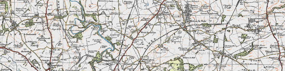Old map of West Rainton in 1925