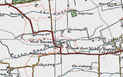 Old map of West Rasen in 1923