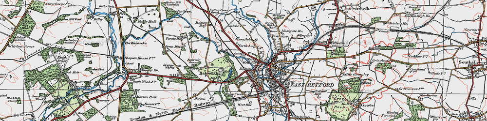 Old map of West Retford in 1923