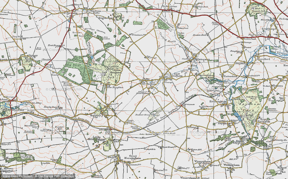 Old Map of West Rudham, 1921 in 1921