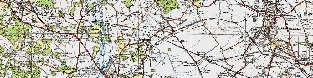 Old map of West Ruislip in 1920