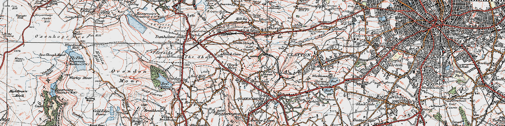 Old map of West Scholes in 1925