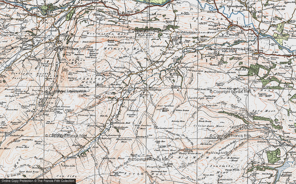Old Map of Historic Map covering Barnley Moss in 1925