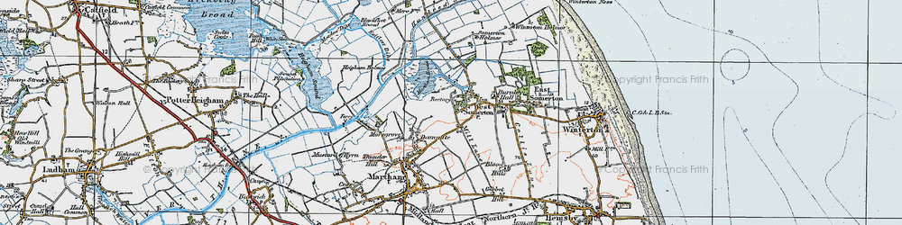 Old map of West Somerton in 1922