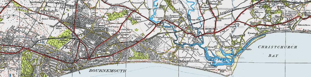 Old map of West Southbourne in 1919
