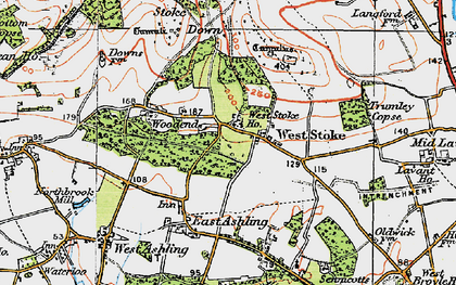 Old map of West Stoke in 1919