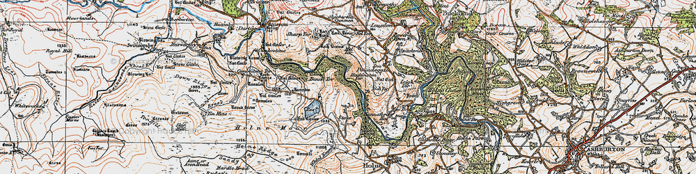 Old map of Bench Tor in 1919