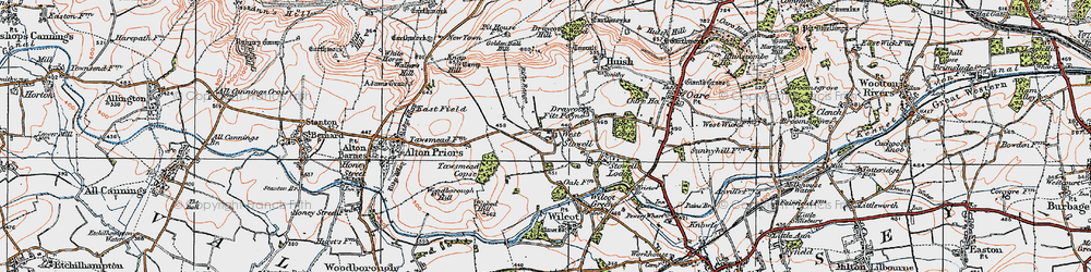 Old map of West Stowell in 1919
