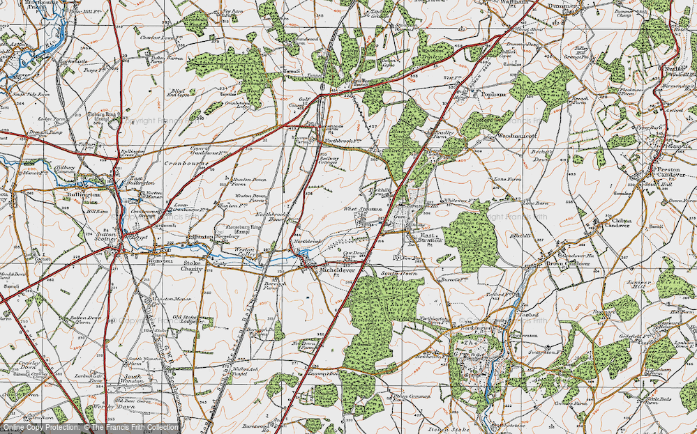 Old Map of West Stratton, 1919 in 1919