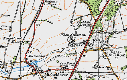 Old map of Micheldever Station in 1919