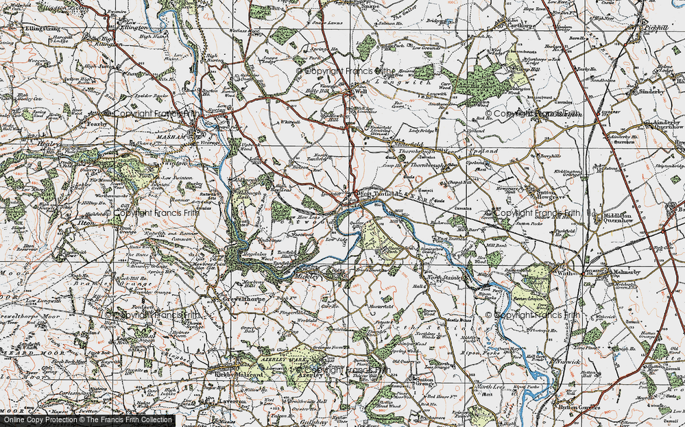 Old Map of West Tanfield, 1925 in 1925