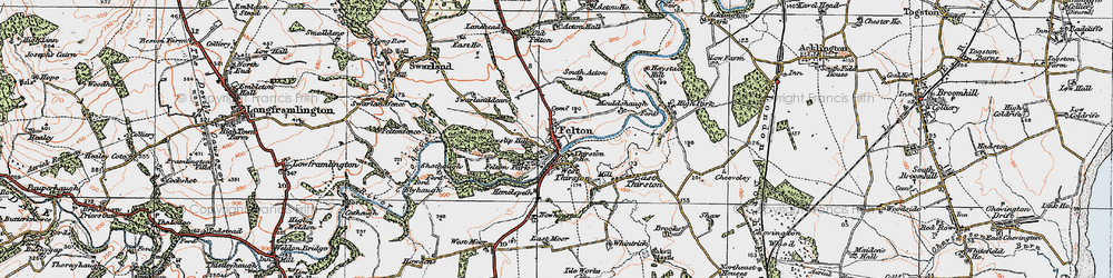 Old map of West Thirston in 1925