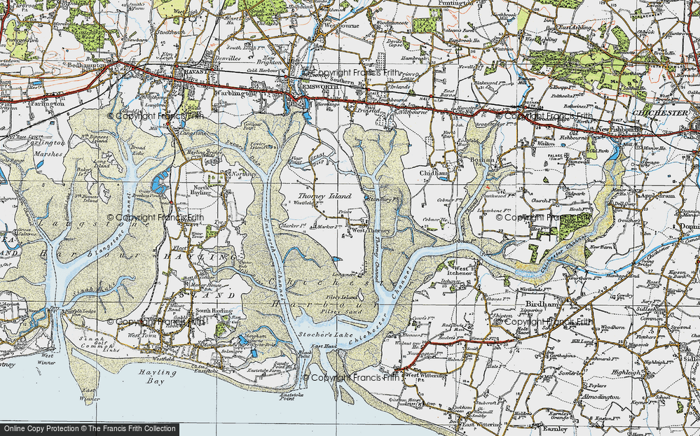 Old Map of West Thorney, 1919 in 1919