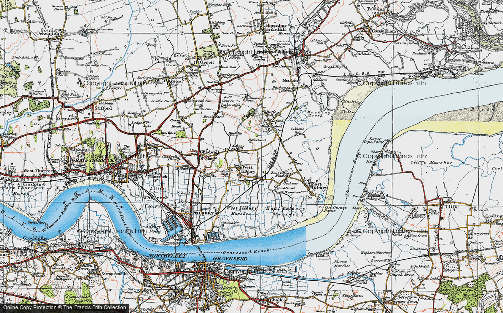 Old Map of West Tilbury, 1920 in 1920