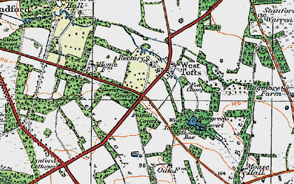 Old map of West Tofts Heath in 1920