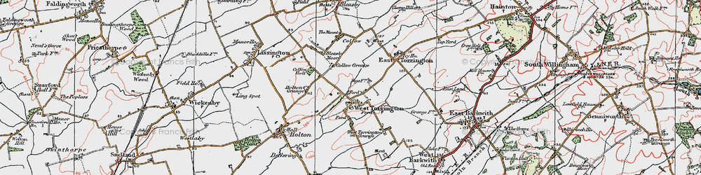 Old map of West Torrington in 1923