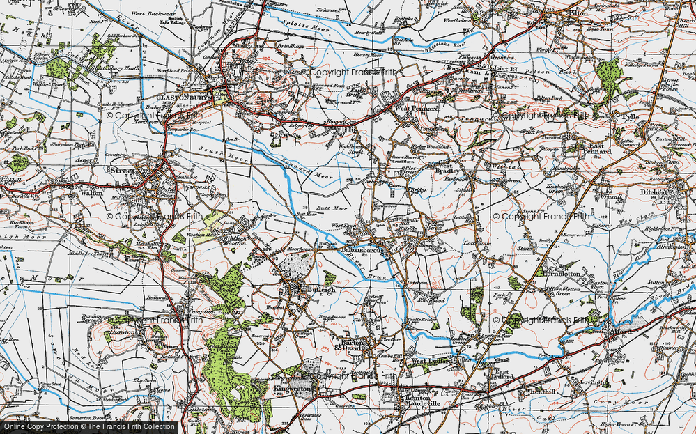 Old Map of Historic Map covering Butt Moor Br in 1919
