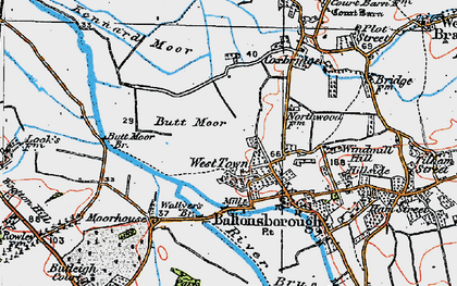 Old map of Butt Moor Br in 1919