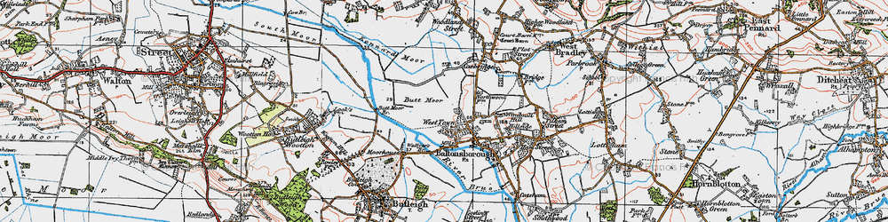 Old map of Butt Moor Br in 1919