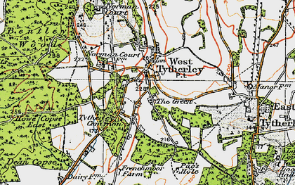 Old map of West Tytherley in 1919