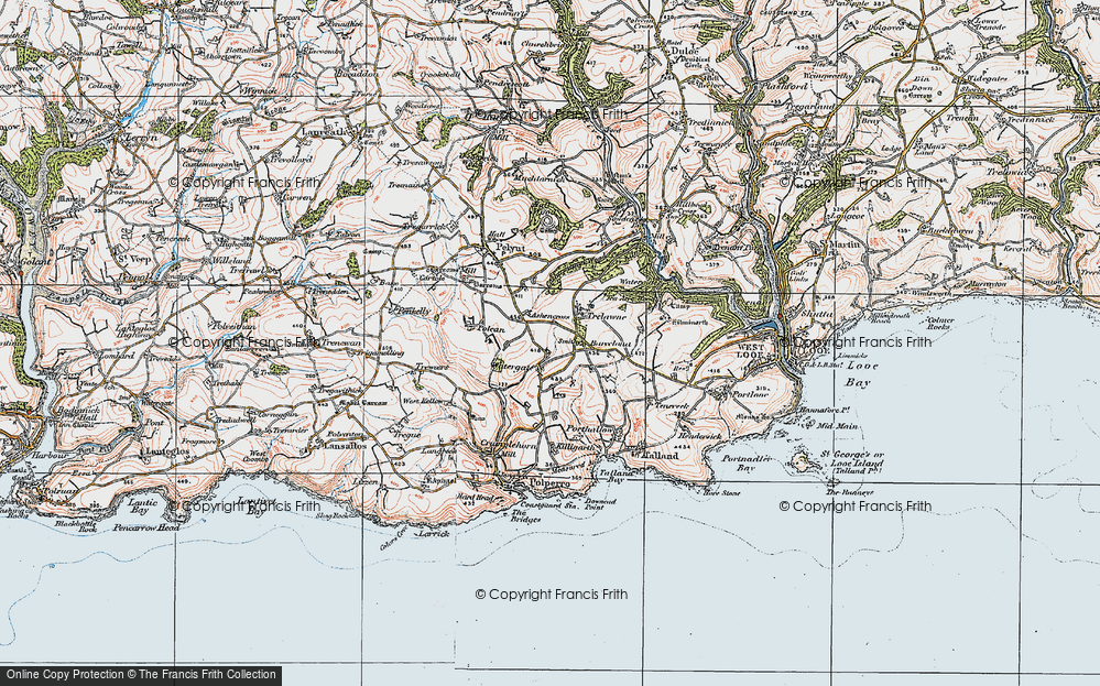 Old Map of West Watergate, 1919 in 1919