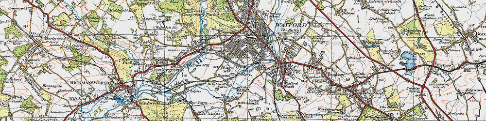 Old map of West Watford in 1920
