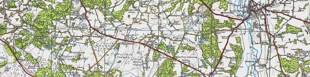 Old map of West Wellow in 1919