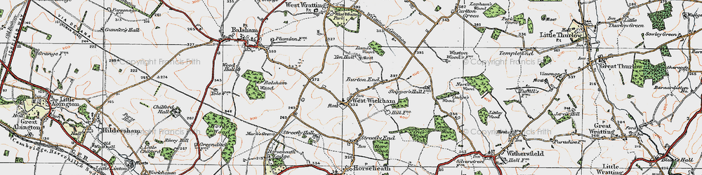 Old map of West Wickham in 1920