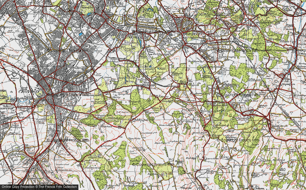 Old Map of West Wickham, 1920 in 1920
