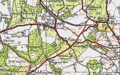 Old map of West Wickham in 1920