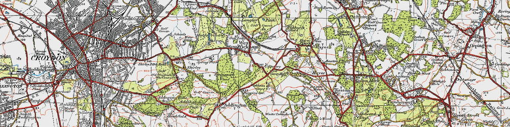 Old map of West Wickham in 1920