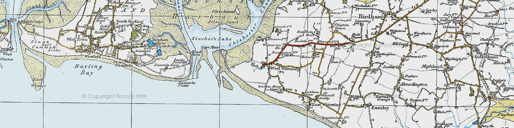 Old map of West Wittering in 1919