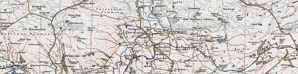 Old map of Yearhaugh in 1925