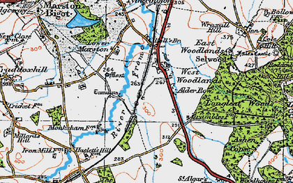Old map of West Woodlands in 1919