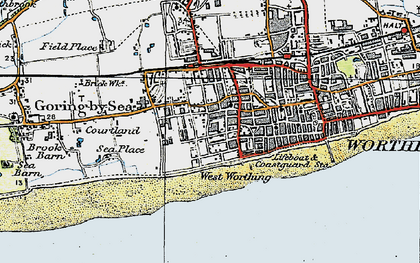 Old map of West Worthing in 1920