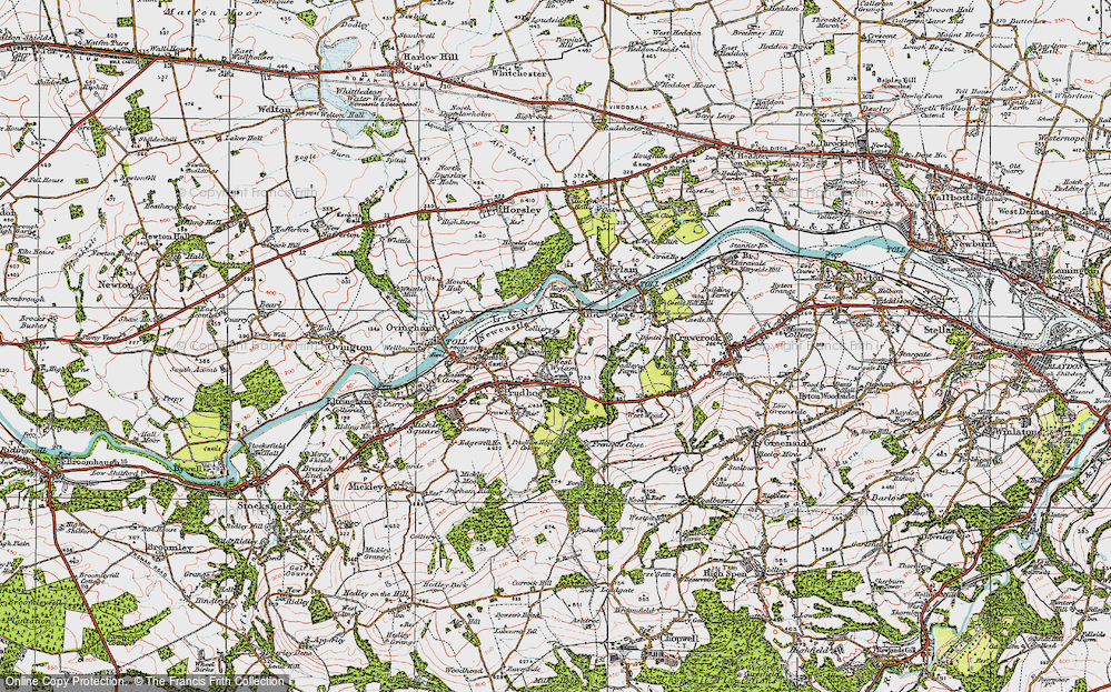 Old Map of West Wylam, 1925 in 1925