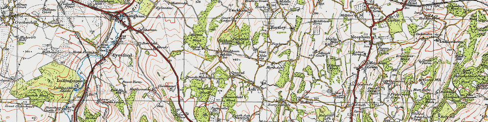 Old map of West Yoke in 1920