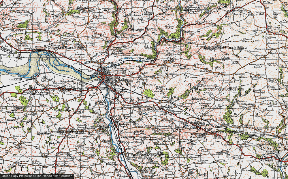 Old Map of Westacott, 1919 in 1919