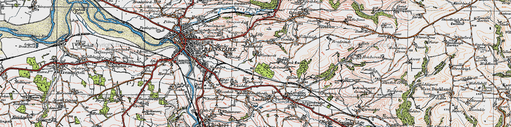 Old map of Westacott in 1919
