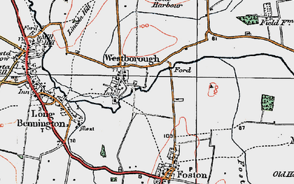 Old map of Westborough in 1921