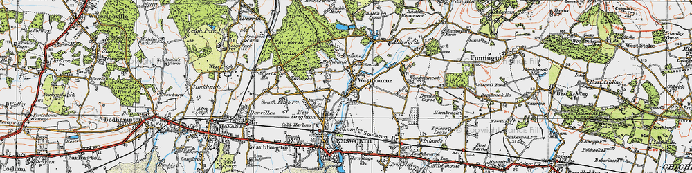 Old map of Westbourne in 1919