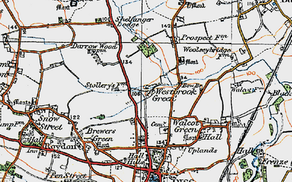 Old map of Westbrook Green in 1921