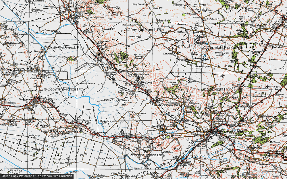 Old Map of Westbury-sub-Mendip, 1919 in 1919