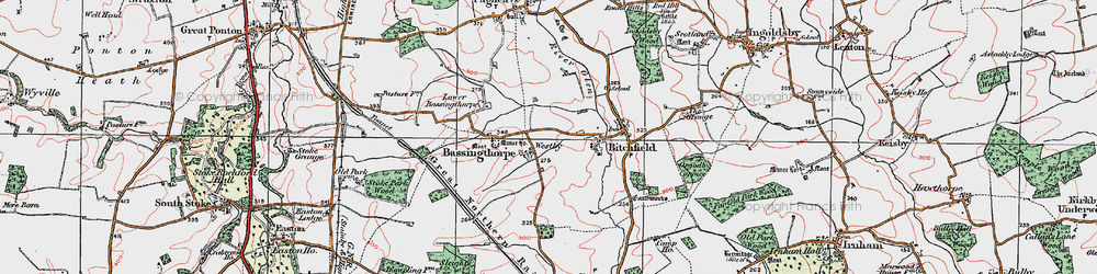 Old map of Westby in 1922