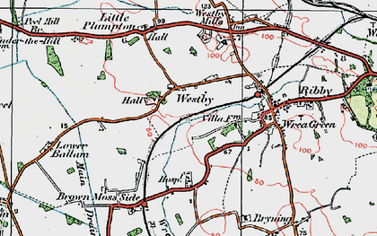 Old map of Westby in 1924